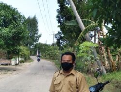 Nyaris Roboh, Tiang Listrik Milik PLN di Desa Ngeper Resahkan Warga