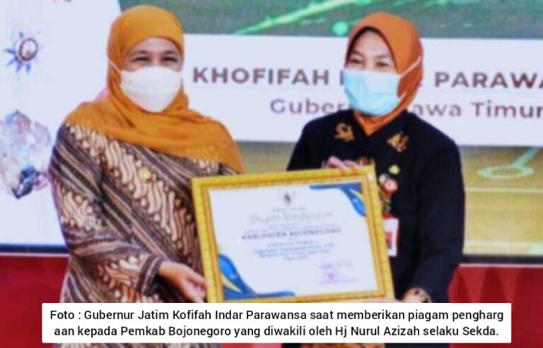Bojonegoro Terima Penghargaan Pembangunan Daerah Terbaik ke-2 dari Gubernur Jatim
