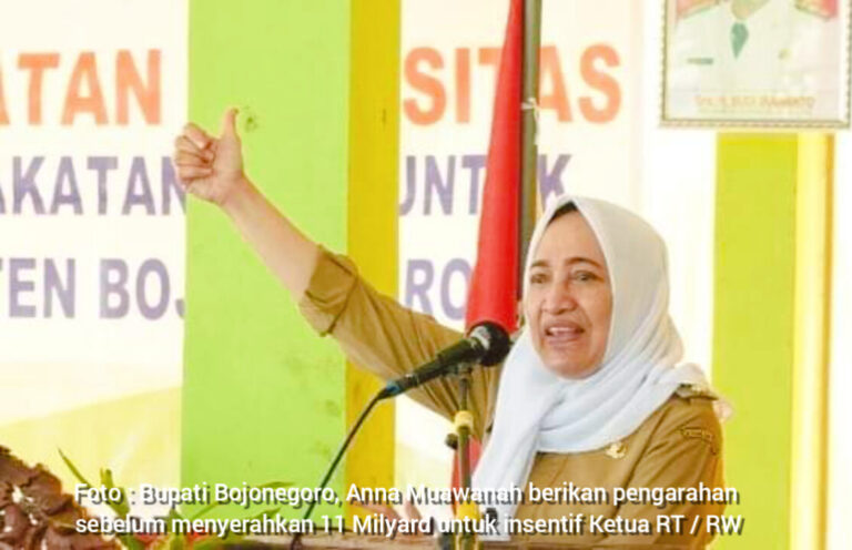 Untuk Insentif Ketua RT / RW di Bojonegoro, Bupati Anna Gelontorkan 11 Milyar Lebih