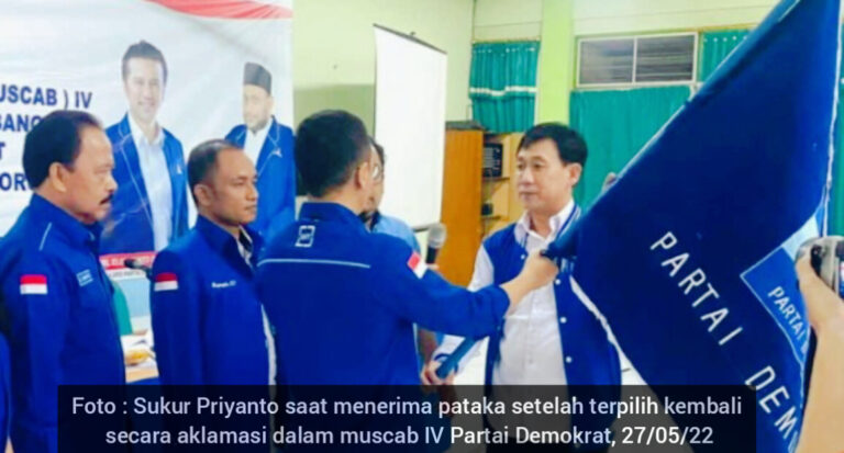 Tanpa Lawan, Sukur Priyanto Terpilih Secara Aklamasi Dalam Muscab IV Demokrat Bojonegoro