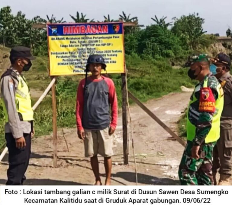 Diduga Kebal Hukum Tambang Galian C di Desa Sumengko di Gruduk Aparat