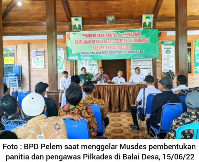 Jalankan Tahapan Pilkades, BPD Pelem Gelar Musdes Pembentukan Panitia dan Pengawas