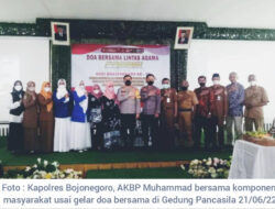 Pupuk Sinergitas, Polres Bojonegoro Gelar Do’a Bersama Lintas Agama