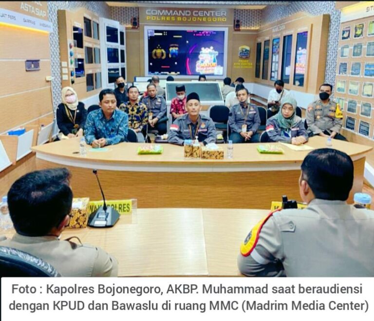 Amankan Tahapan Pemilu 2024, Polres Bojonegoro Lakukan Audiensi Dengan KPUD Dan Bawaslu