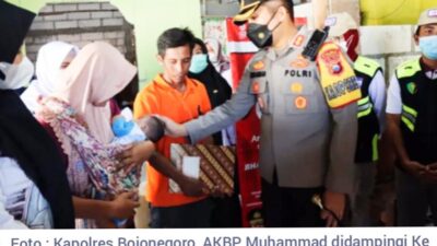 Wujudkan Empati, Kapolres Bojonegoro Berikan Tali Asih Pada Balita Kelainan Jantung di Desa Purwosari