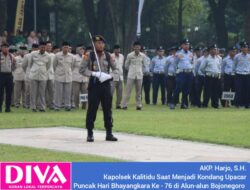 AKP. Harjo, S.H. Kapolsek Kalitidu Yang Menjadi Komandan Upacara Puncak Hari Bhayangkara ke-76 di Alun-alun Bojonegoro