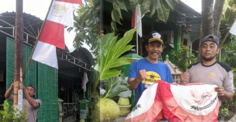 Sambut Peringatan Hari Kemerdekaan, Warga RW V Karangjati-Blora Serentak Kibarkan Bendara Merah Putih