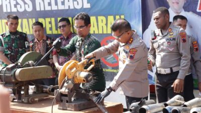 Polres Blora Musnahkan Ribuan Knalpot Brong Hasil Tilang