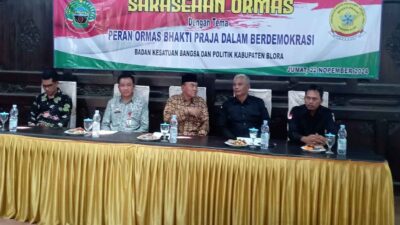 Jelang Pelaksanaan Pilkada 2024, Badan Kesbangpol Blora Gelar Sarasehan Bersama Ormas Bhakti Praja