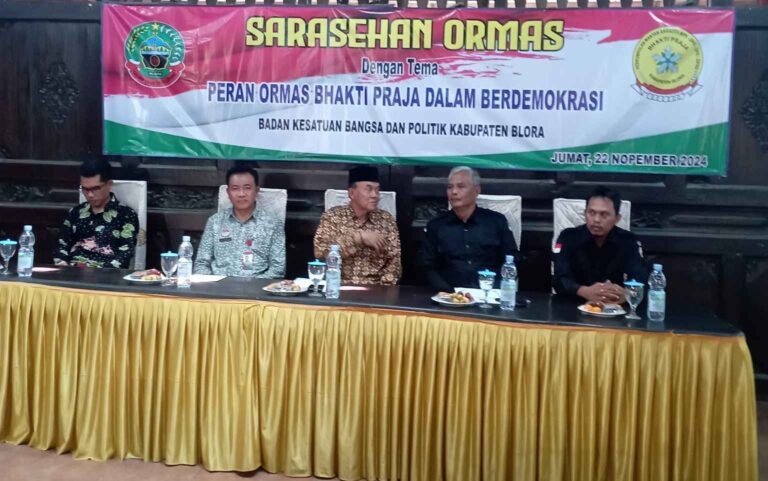 Jelang Pelaksanaan Pilkada 2024, Badan Kesbangpol Blora Gelar Sarasehan Bersama Ormas Bhakti Praja