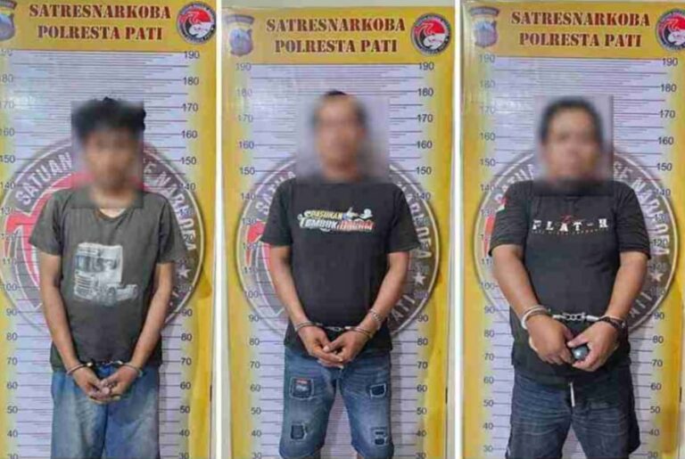 Polisi Tangkap 3 Pelaku Pengedar Sabu di Gang Perumahan Desa Blaru Pati