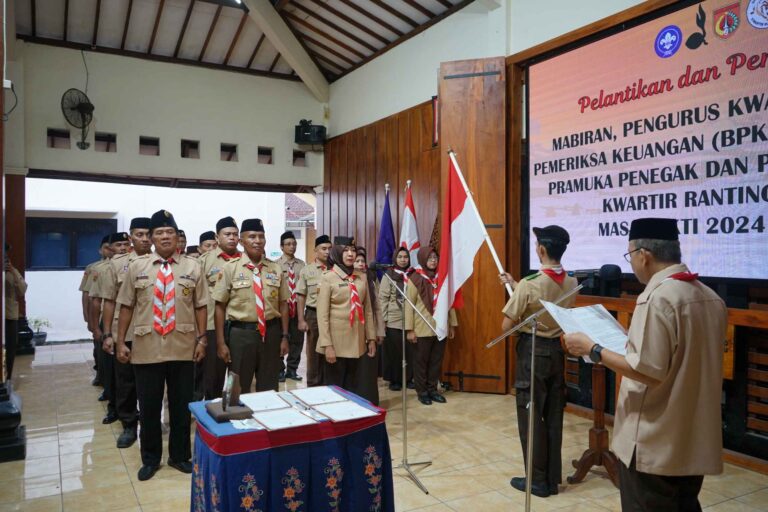 Pelantikan Pengurus Mabiran, Kwarran, BPK, dan DKR Kwartir Ranting Cepu Masa bakti 2024-2027