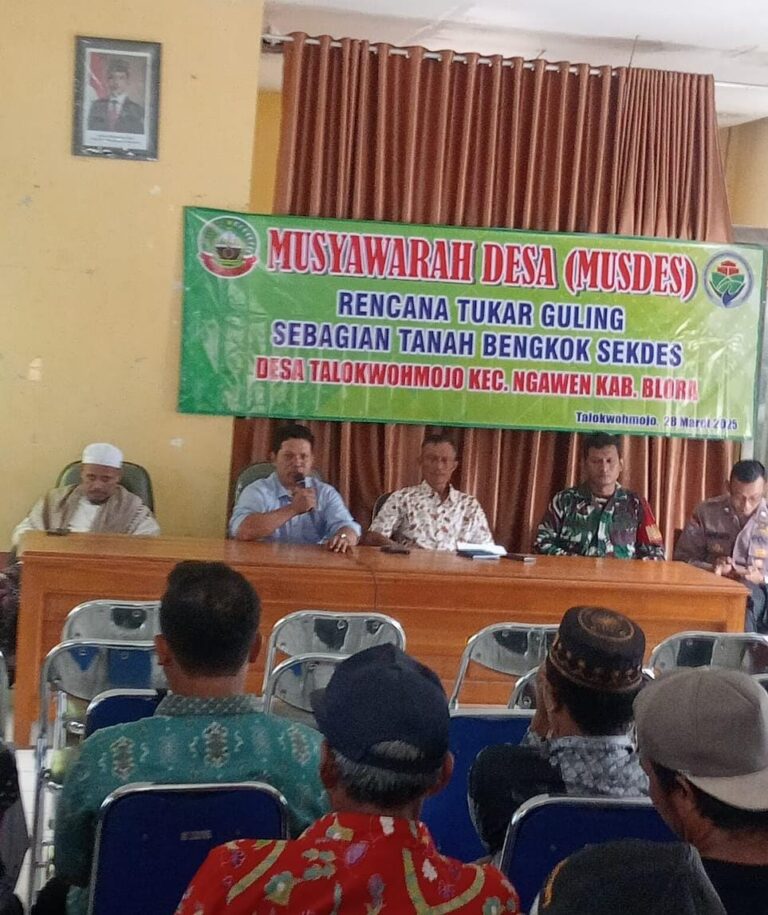 Rencana Tukar Guling Tanah Bengkok Sekdes, Musyawarah Desa Talokwohmojo Berlangsung Panas