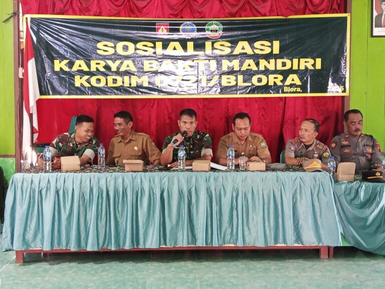 Kodim 0721/Blora Sosialisasi Karya Bakti Mandiri di Desa Sambongwangan