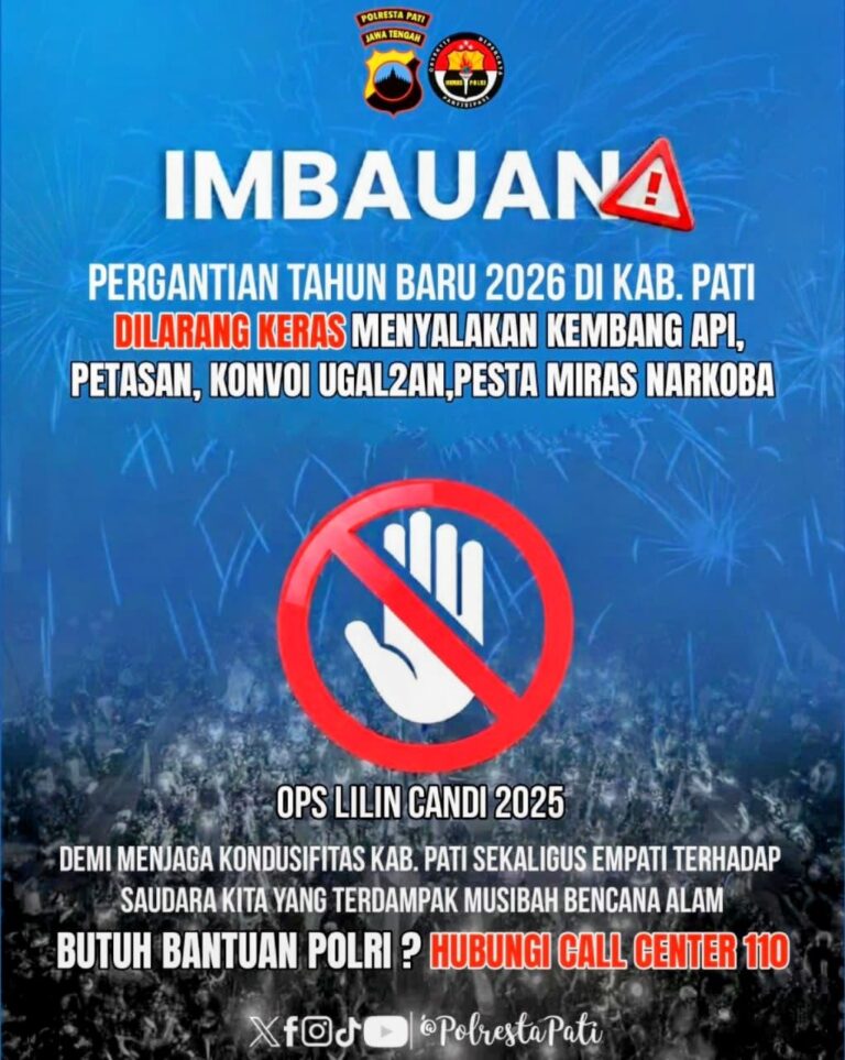 Polresta Pati Keluarkan Imbauan Tegas Sambut Pergantian Tahun Baru 2026