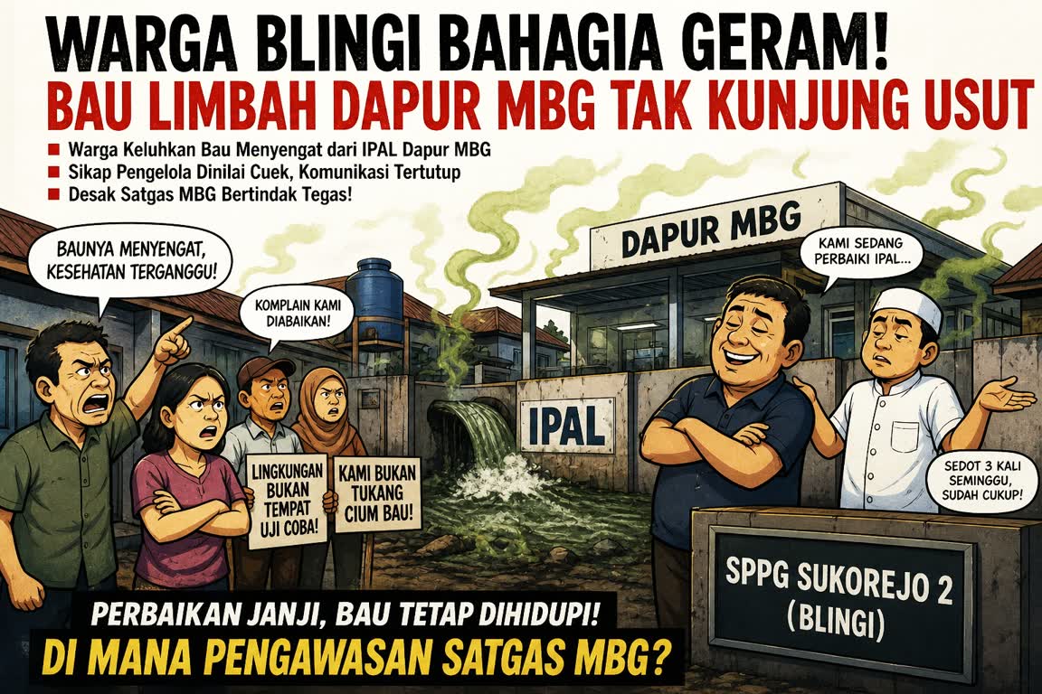 Bau Limbah MBG Tak Kunjung Usut, Warga Blingi Geram: Pengelola Dinilai Abai