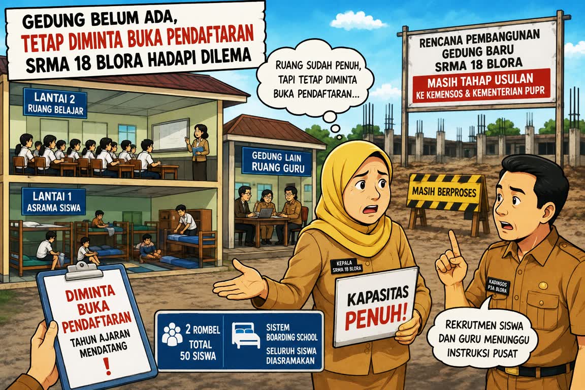 SRMA 18 Blora Dipaksa Buka Pendaftaran, Gedung Belum Ada