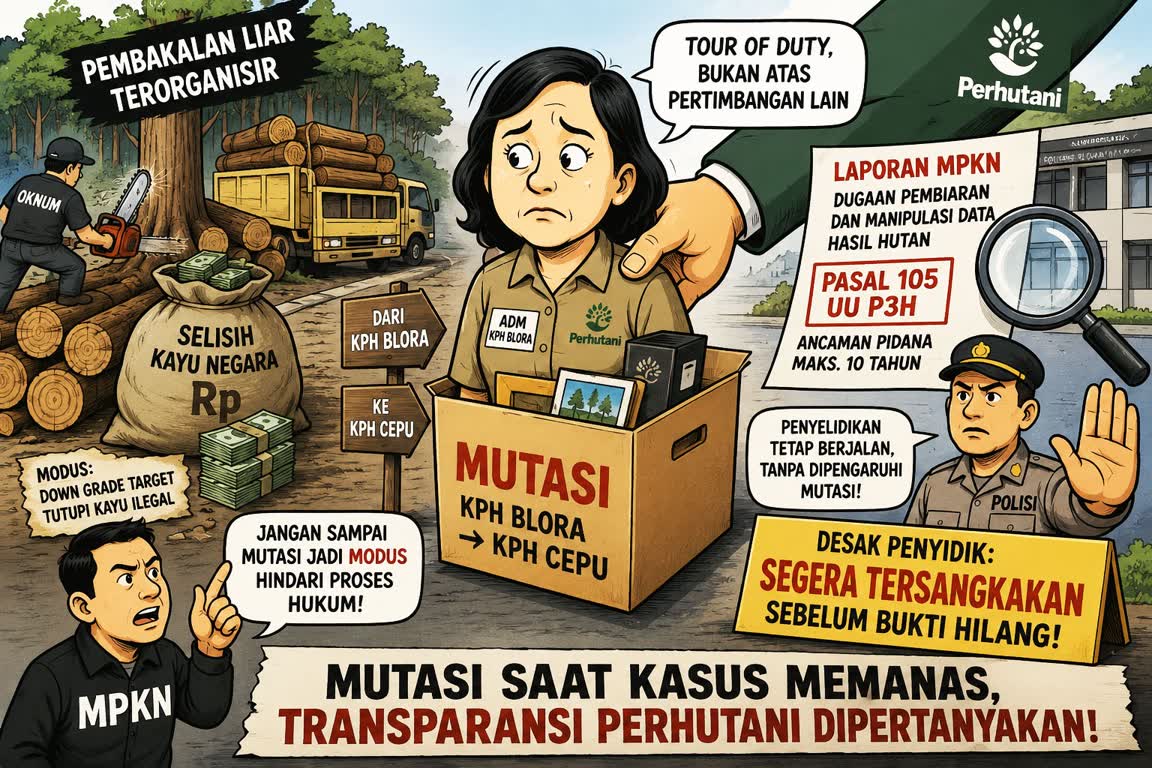 Mutasi ADM Perhutani Blora Saat Kasus Illegal Logging Diselidiki, MPKN: Jangan Jadi Jalan Hindari Proses Hukum