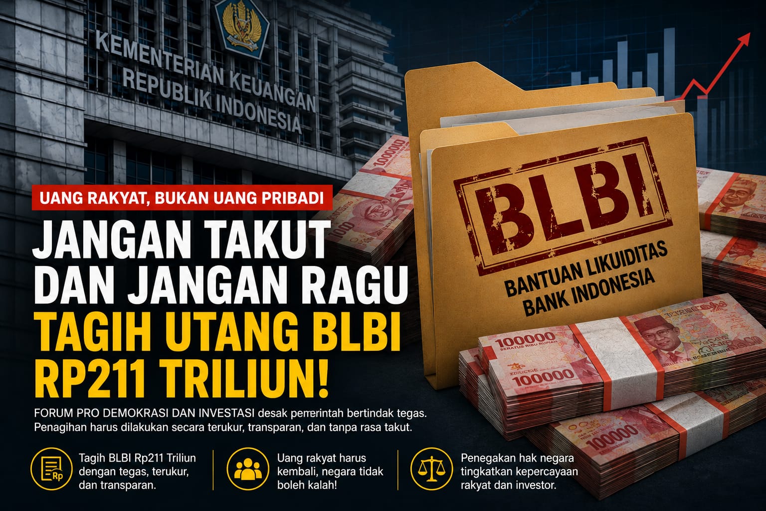 Forum Pro Demokrasi dan Investasi Desak Pemerintah Tegas Tagih BLBI Rp 211 Triliun